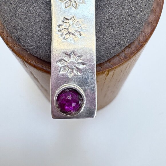 Sterling Silver 925 Multi-Gemstone Flower Design Cross Pendant Size 2.5" Length - Picture 5 of 11